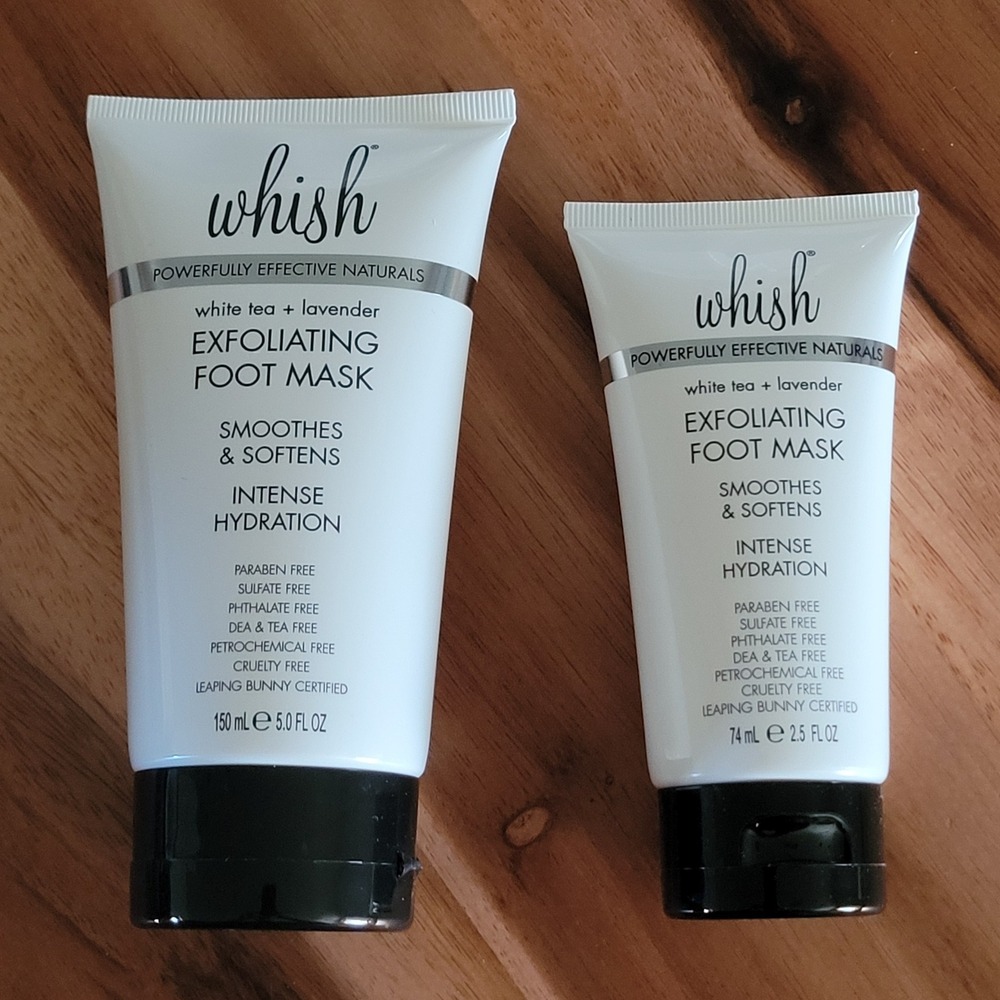 Whish Exfoliating Foot Mask 2-Pack White Tea + Lavender Paraben Sulfate Free